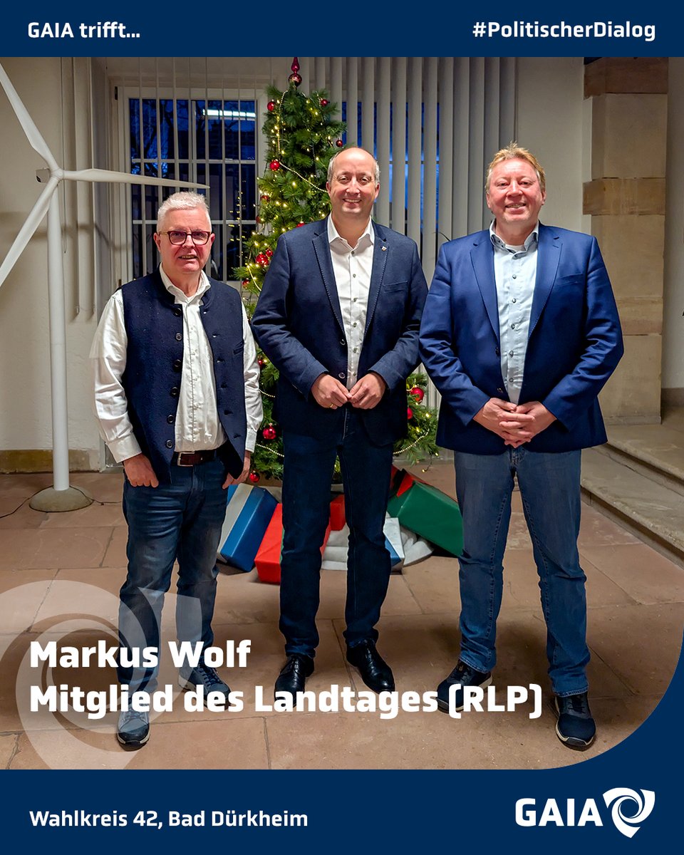 GAIAeE's tweet photo. 📢 Politischer Austausch bei GAIA

Wir begrüßten den Landtagsabgeordneten Markus Wolf (CDU) bei GAIA. Er ist zudem Ausschussmitglied für Klima, Energie und Mobilität. Wir danken ihm für den offenen und ehrlichen Austausch zu zahlreichen Energiethemen. #GAIA #politischerdialog https://t.co/xeDYxgz0sE