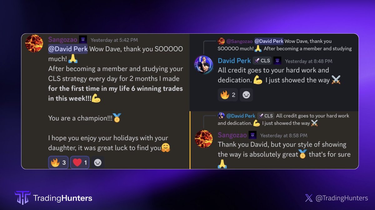 trading_hunters's tweet photo. Everything changed when I started trading with CLS.
It is mechanical, refined over years, and repeatable by everyone.

If you trade in isolation, join our Discord in the bio.