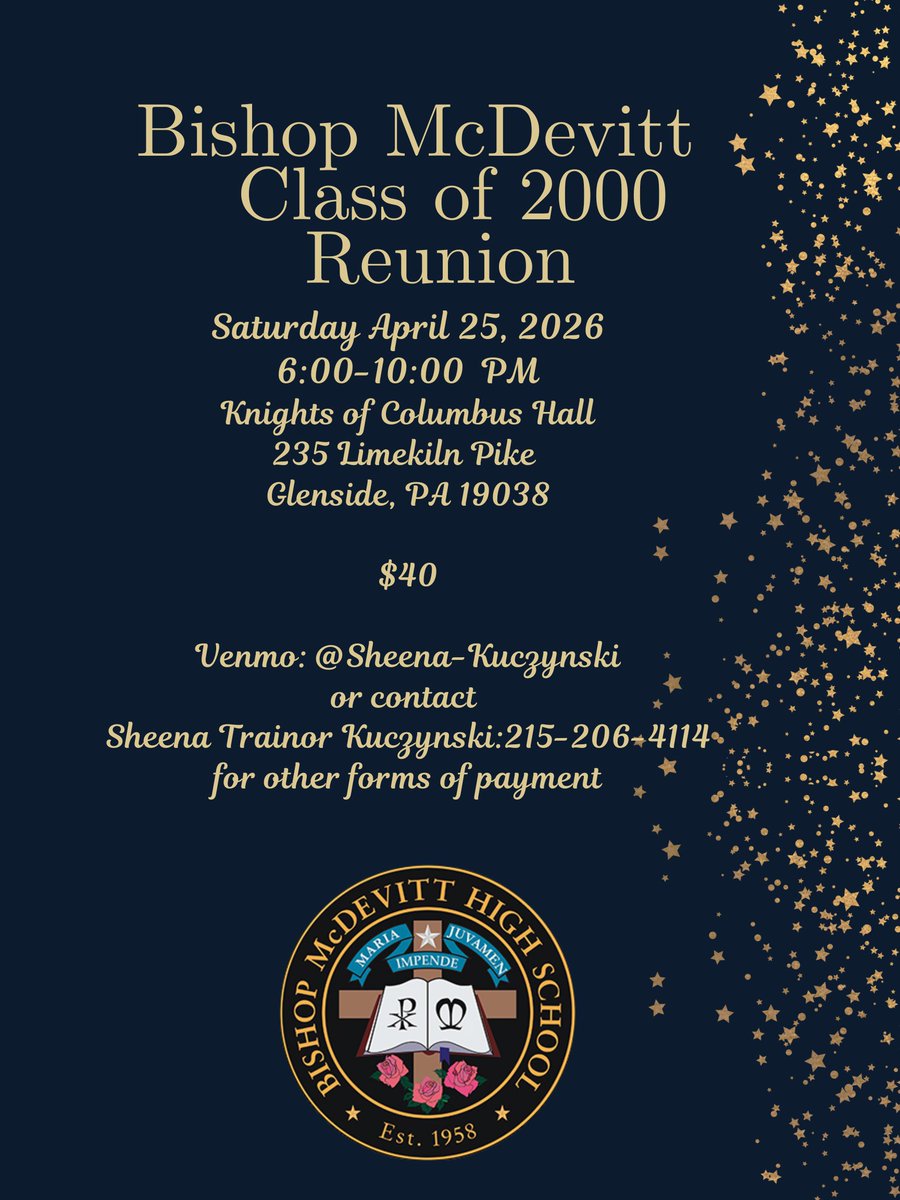 Lancers4Life_'s tweet image. SAVE THE DATE!!!  The Class of 2000 is having their 25th Reunion on Saturday April 25 at the Knights of Columbus in Glenside. See the flyer below for ticket information and contact Sheena Trainor Kuczynsk '00 at Sheena326@aol.com with any questions. #LFL