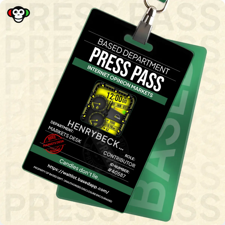 HenryBeck113's tweet photo. just claimed my @basedappcom Press Pass
feels like one of those be early or hear about it later things
help me push the progression bar 👇
https://t.co/co5ZJ6M1QR https://t.co/8gopJ8Wg1A