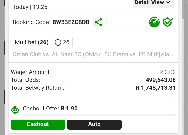 BW33E2C8DB. Now at 3pm this ticket train 🚆 will start it has on 3days
Betway gang
