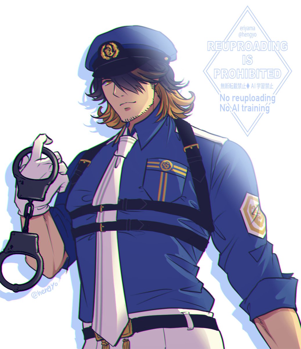 hengyo's tweet image. 髭のお巡りさん