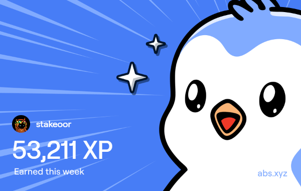 I just earned 53,211 XP on <a href="/AbstractChain/">Abstract</a>! 🎉