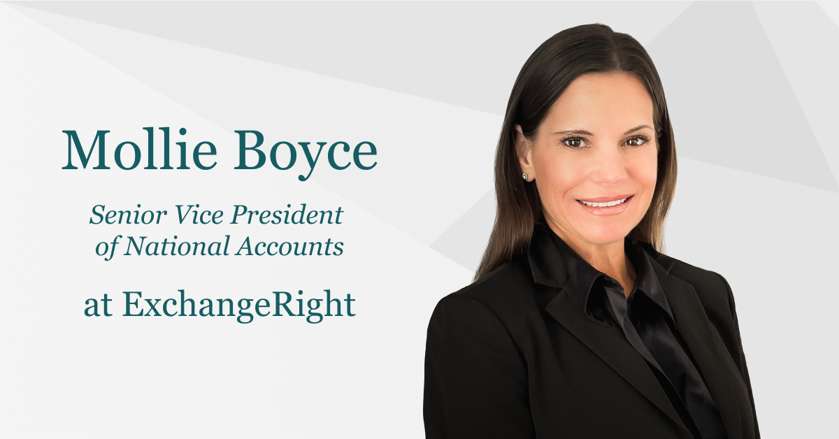 Please join us in welcoming Mollie Boyce to our Distribution team as Senior Vice President of National Accounts.

Learn more about Mollie’s appointment: exchangeright.com/news/essential…