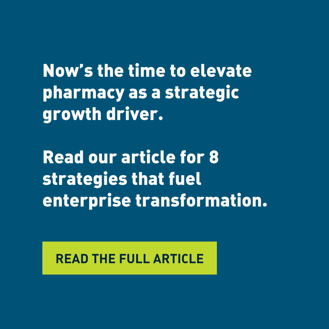 In our Top Ten Forces Shaping Health System Pharmacy series, we explore 8 strategies for entrepreneurial growth. Pharmacy must be seen as a revenue driver, not a cost center. Read more: bit.ly/3NEttkx