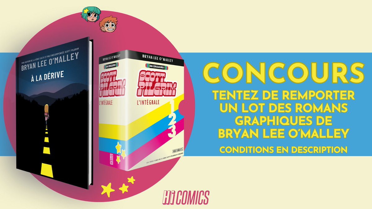 ✨ CONCOURS ✨

Tentez de remporter un lot comprenant À la Dérive et le coffret des intégrales Scott Pilgrim ! Pour participer :

➡️ RT + follow,
➡️ Taguez 2 ami·e·s fans de cet auteur. 

TAS le 30 janvier 2026. Concours ouvert à la France métropolitaine et à la Belgique.