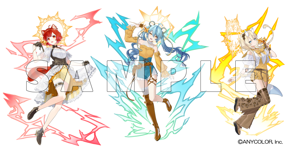 【にじさんじ 8th Anniversary】エクス・アルビオさん、ラトナ・プティさん、宇佐美リトさん、珠乃井ナナさん、蝸堂みかるさんのビジュアルを担当させていただきました。⚡雷属性⚡の皆さんです。8周年おめでとうございます！x.com/nijisanji_app/… #にじさんじ8周年