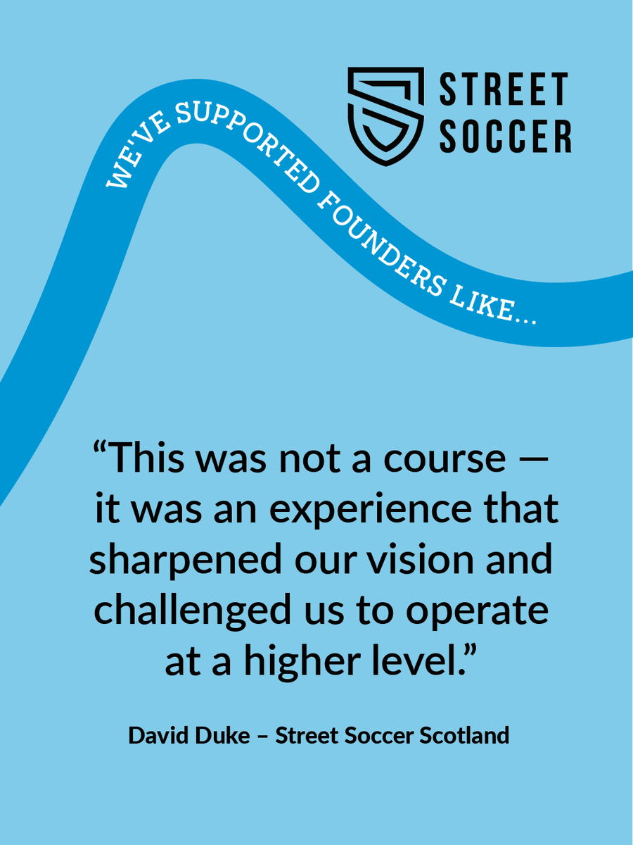 THunterF's tweet photo. Not a course. Not generic, one-size-fits-all business support.

For David Duke and Street Soccer Scotland, Changemakers was an experience that sharpened vision and raised the bar.

Applications are now open. Apply now: https://t.co/5TM7R45dDa

#ScotlandsChangemakers https://t.co/GyU0ZrDIgq