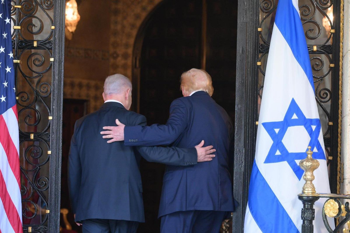 netanyahu's tweet image. Congratulations to President @realDonaldTrump and the United States of America for an incredible first year of a second term - A year like no other.