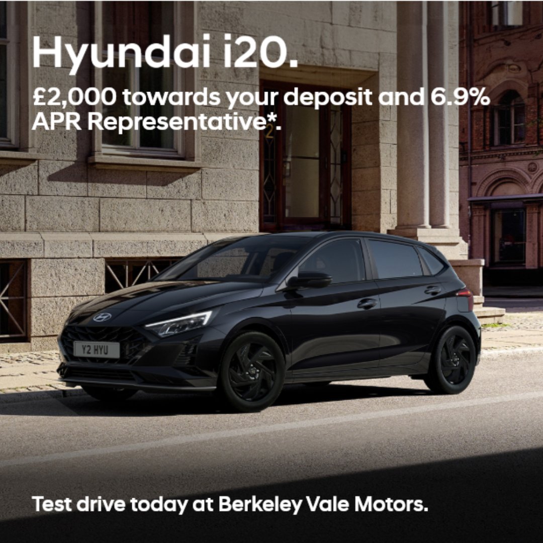 Sporty, safe, and connected: the i20 awaits you!  Plus it has £2,000 towards your deposit, 6.9% APR Representative*.

T&amp;Cs Apply. Finance subject to status. Hyundai Motor UK Ltd KT22 7LP, is a credit broker &amp; not a lender. Offer ends 31/3/2026
#i20
#blackline
#techline
#hyundai