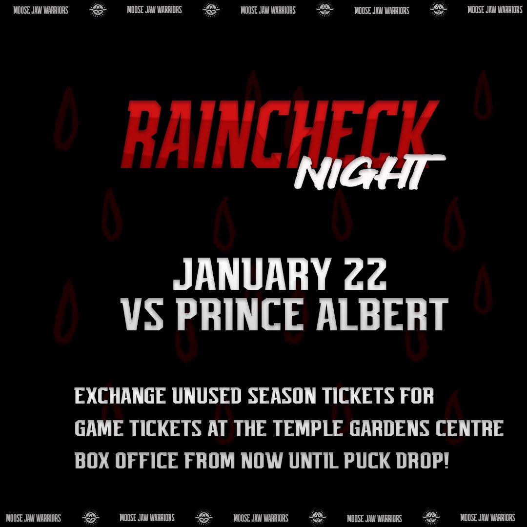 So the Warriors went 3-3 on their USA division road trip? Not bad eh!👍So come on Season Ticket holders cash in unused tickets &amp; let’s give em a good crowd at Temple Gardens Centre Thursday vs PA Raiders! Never know🤔🏒
<a href="/MJWARRIORS/">Moose Jaw Warriors</a> 
<a href="/TheWHL/">Western Hockey League</a> 
<a href="/CityofMooseJaw/">City of Moose Jaw</a> 
#TempleGardensCentre