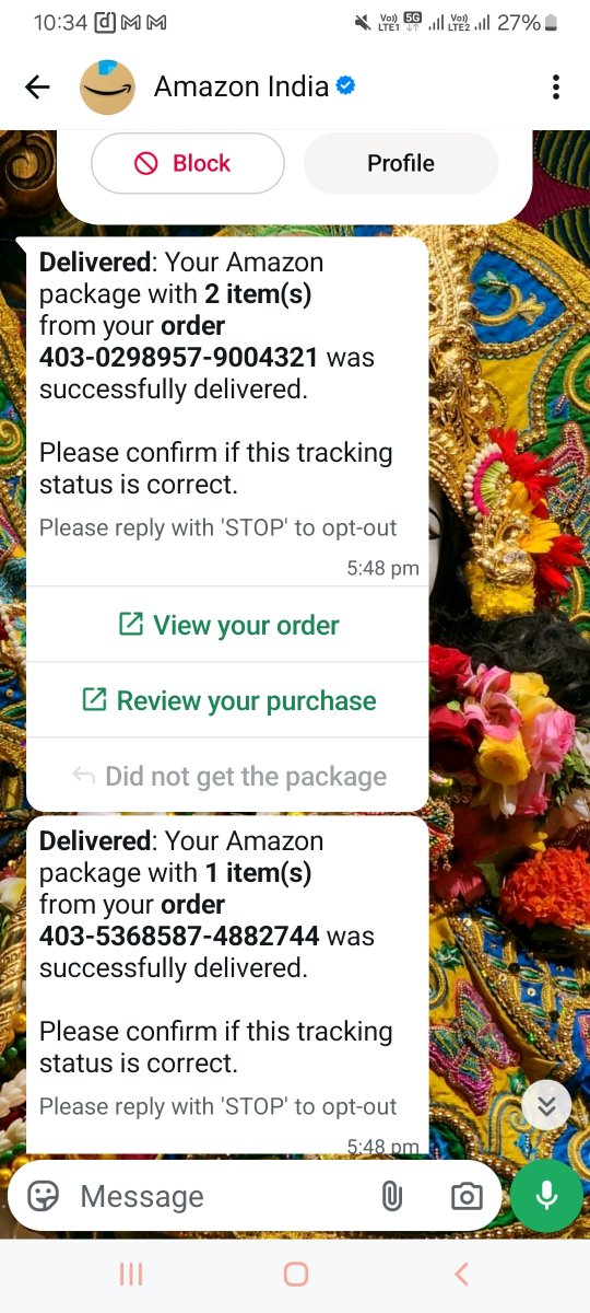 Monikan_ha's tweet photo. @amazonIN
I ordered 4 things this week and all my orders are showing delivered and I have received nothing. How could delivery guy mark delivered to resident (when I stay all by myself)? I believe you guys share OTP for security. The delivery executive is not receiving call. https://t.co/UqjjSdrWN7