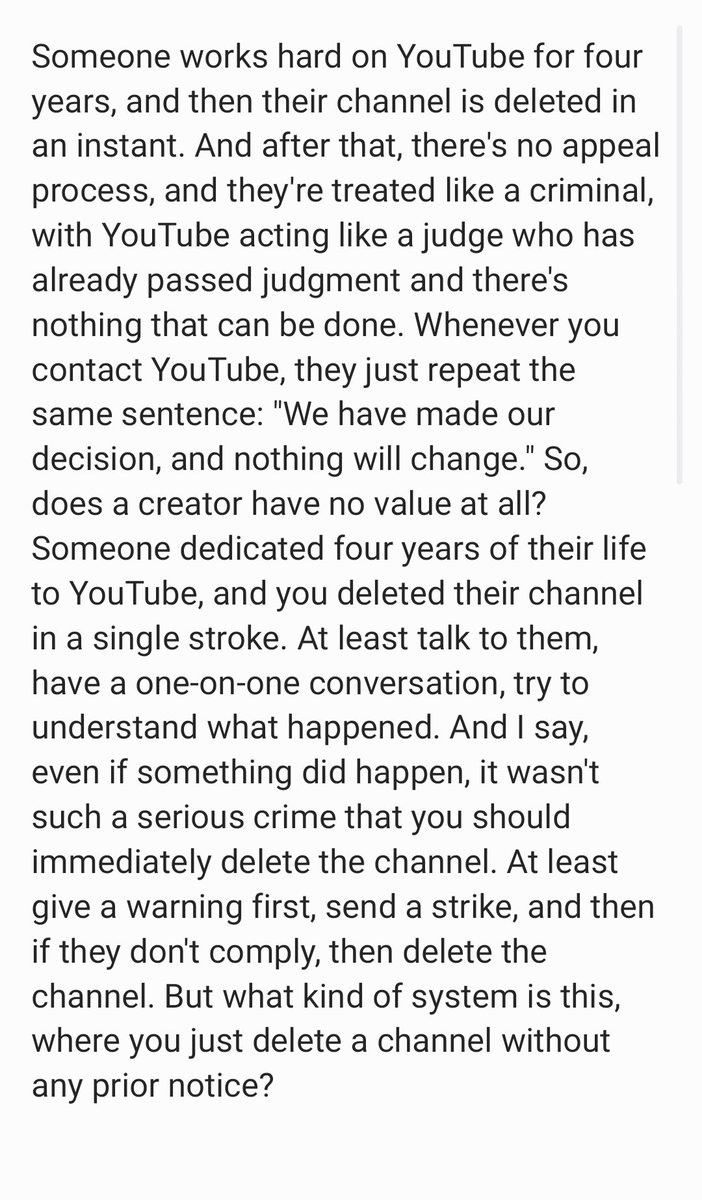 StationInv34488's tweet photo. @YouTube @YouTubeCreators @YouTubeIndia @TeamYouTube @sundarpichai @google @BuirryYT 
YouTube, please stop your dictatorial behavior. https://t.co/tHAKZF878l