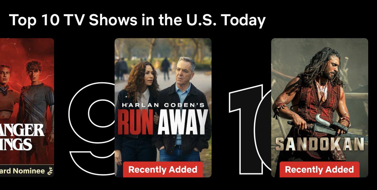 ❤️🔥🥰👍🏼🎉 Sandokan #10 most watched show on USA Netflix on Monday!
With no TV or Netflix promotion - the fans promoted it. 
AND there was a national college football championship game Monday night. 
This is HUGE! 
Congratulations USA fans &amp; YT videos. 
👏🏻👏🏻 #CanYaman #Sandokan