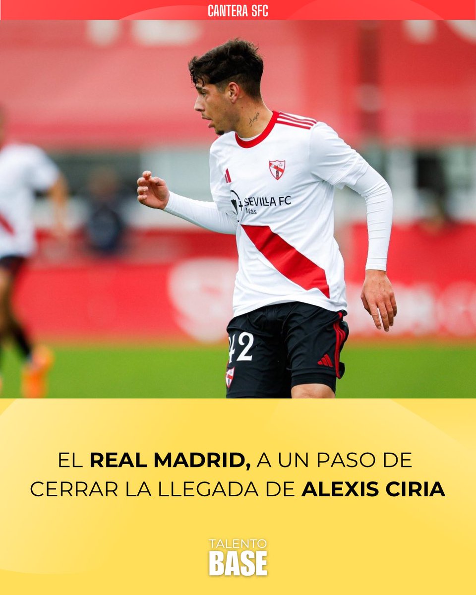 TalentoBase's tweet image. 🚨 El Real Madrid está muy cerca de incorporar a Alexis Ciria

🔴 𝐋𝐚 𝐩𝐫𝐨𝐦𝐞𝐬𝐚 del #SevillaFC, habitual con la Selección Española, se marcharía de la entidad en edad juvenil. 

ℹ️ @ESPNDeportes