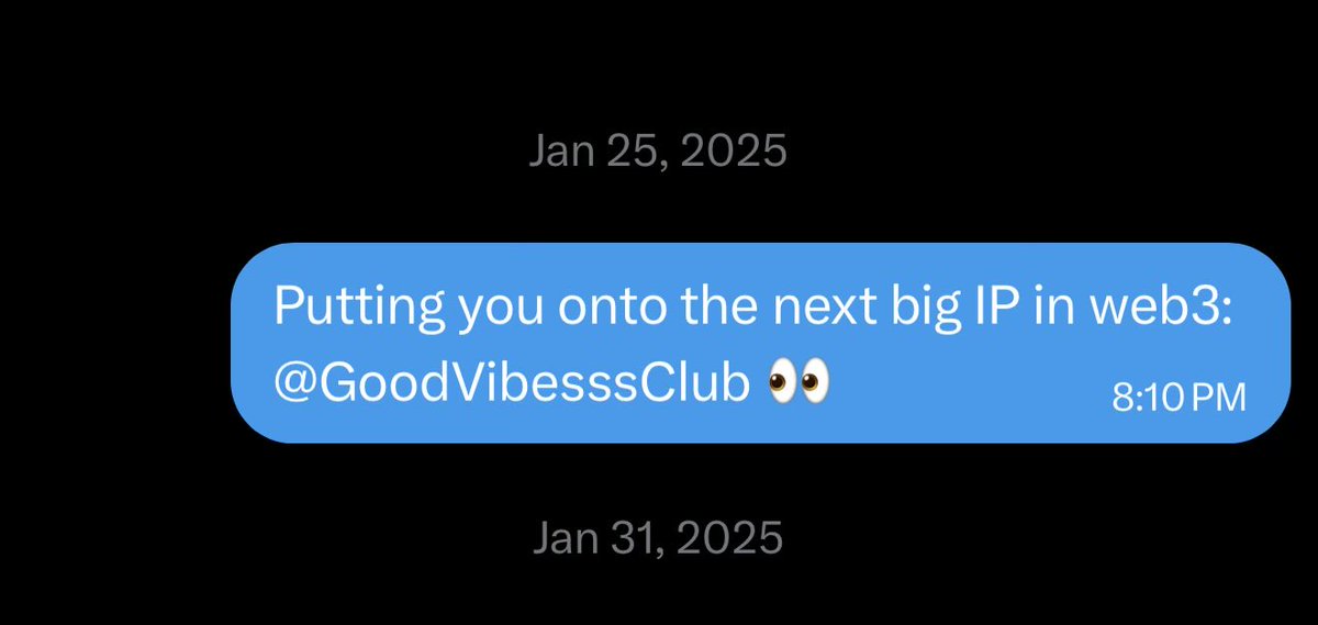 I sent this message to well over 1k people a year ago 

For those that gave me a shot, I love you

Also equally as happy for YOU for believing in the ethos of <a href="/goodvibesclub/">Good Vibes Club 🤙</a> 

GVC is the next GVC and it’s still early 🤙