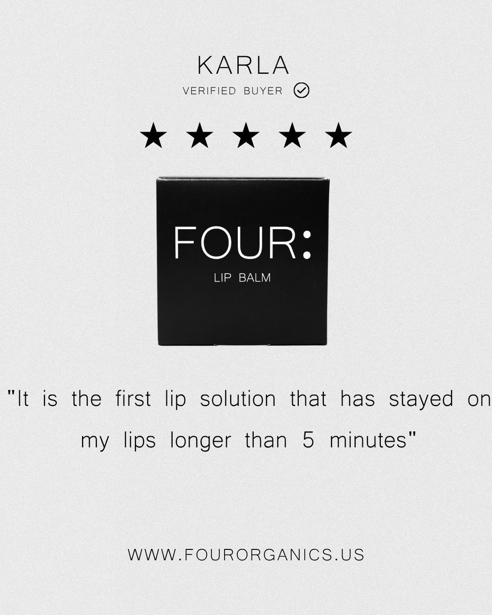We've all been there. Apply lip balm. Five minutes later, reapply. Repeat endlessly.

Karla finally broke the cycle.

"It is the first lip solution that has stayed on my lips longer than 5 minutes"

The difference? Four organic ingredients that actually absorb instead of sitting