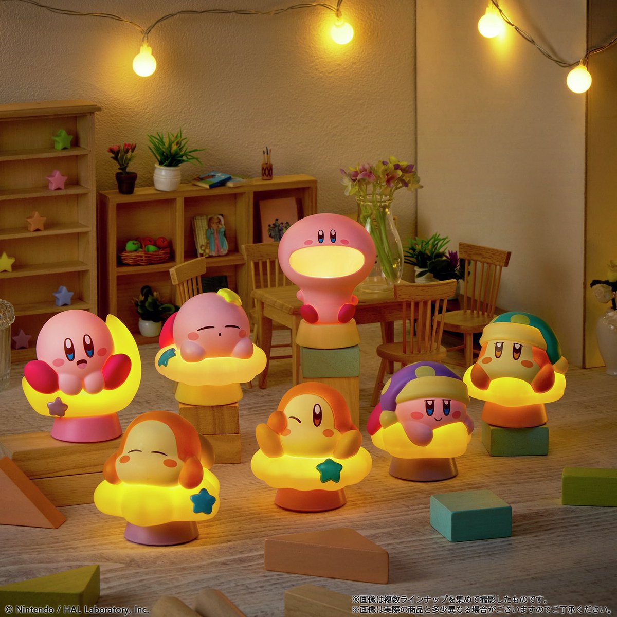KirbyInformer's tweet image. Bandai will be releasing a new line of Kirby Light Up Figures in June! 💡