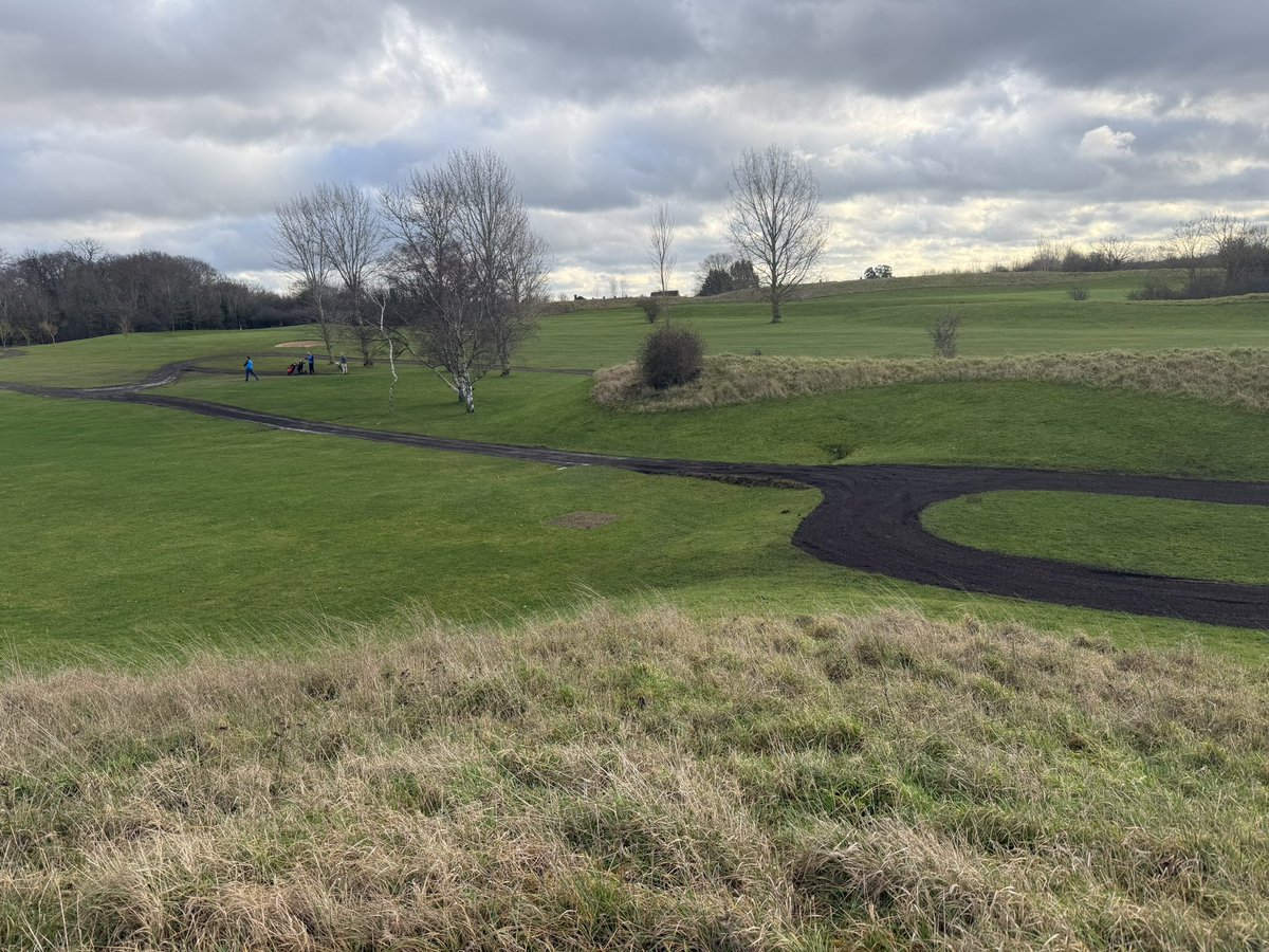 Greens_RGC's tweet photo. 13th path is filled up with black and now just need a couple of dryer day for the winter mat to be installed https://t.co/xdxtXV1bko
