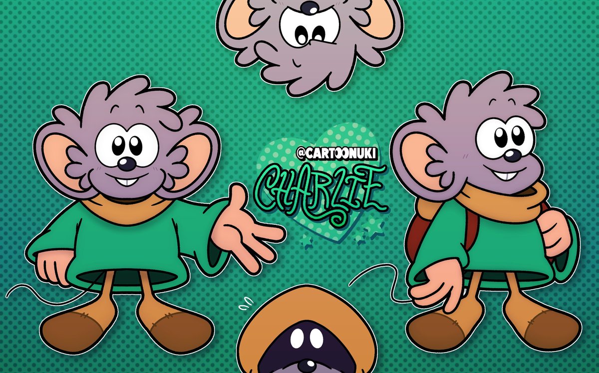 CART00NUKI's tweet image. Charlie - Un pequeño ratón que ama la costura y salir de aventuras a todo tipo de lugares

Es un joven amable y muy curioso, pero le da mucha pena socializar y le cuesta hacer amigos

Siempre anda con su hermana, una muñeca que le ayuda y a la que le hace todo tipo de prendas