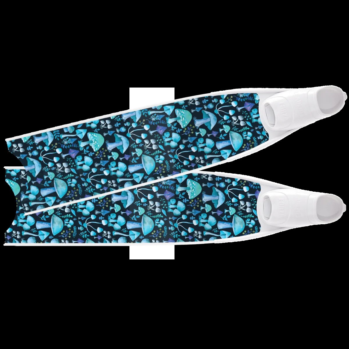 Introducing the new Leaderfins Limited Edition ICT Blue Mushrooms Fins with white ribs and white Forza foot pockets 

Available at: 
leaderfins.com/us/bi-fins/lim…