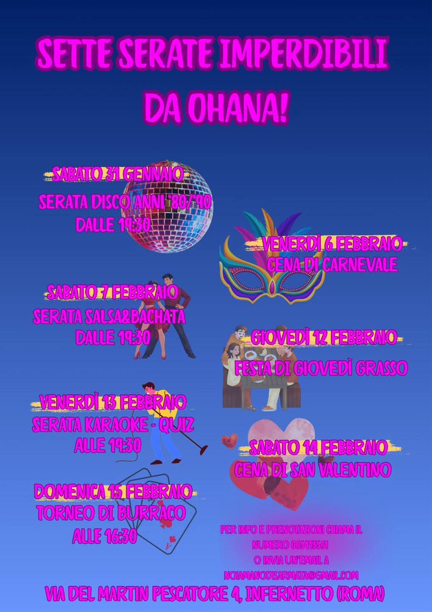Prendete nota e prenotate 
#Ohana #serate #booknow