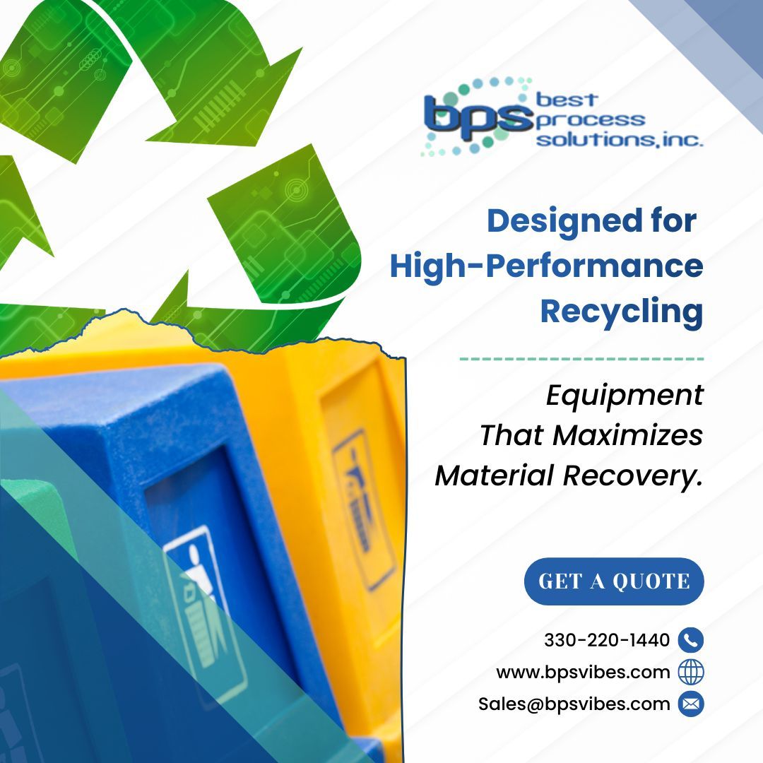 BPS recycling equipment helps reduce contamination, increase recovery rates, and improve overall system efficiency.

Let’s build a smarter recycling line. 👉 Contact us through the link in our bio.
.
.
#recyclingequipment #materialrecovery #bpsvibes #industrialrecycling