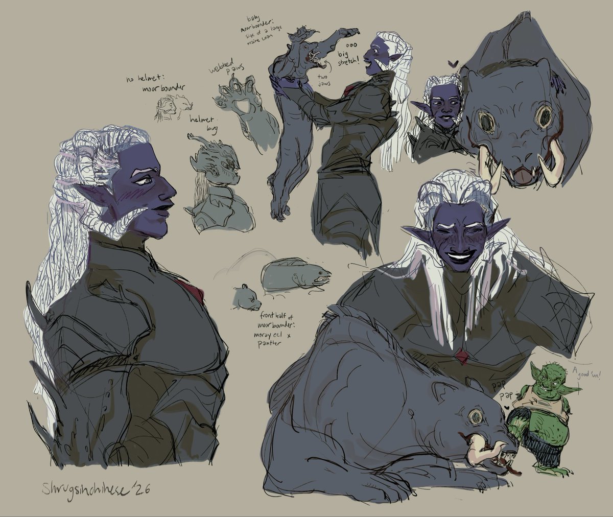 Verin and his moorbounder Aluk Elgg-hor, featuring Zorth!

#criticalrolefanart