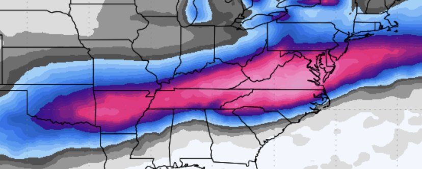 mattvanswol's tweet image. If you live in highlighted bands, but especially in the purple/pink... you need to start preparing for an intense winter storm right now.

I did not head the warnings of many people before Hurricane Helene and we were caught totally unprepared.

Do not make the same mistakes I…