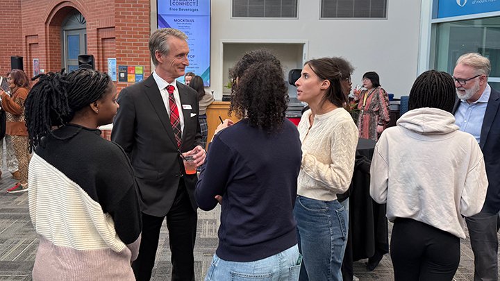 GregMcLeanYYC's tweet photo. Mount Royal U Students' Assn Connect mixer for students to chat with elected officials. Lots of great questions/comments, and (well warranted) concern about cost of living, ever purchasing a home & high youth unemployment.
#calgarycentre #yyc #cdnpoli #samru #mountroyaluniversity https://t.co/DT4jN7eH3A