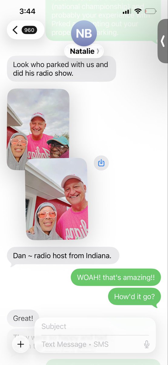 Zacksaadioui's tweet photo. Not every day your @prkedtech parking guest is @dandakich doing a live radio show from your yard🎙️ #CFBPlayoff https://t.co/xNFEYjyCXs