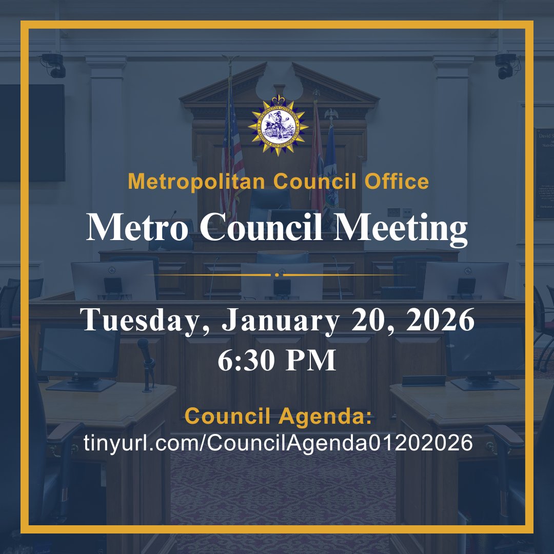 We look forward to welcoming you to the January 20th #MetroCouncilNashmeeting.
Join us at the Historic Courthouse &amp; City Hall at One Public Square or watch live here: stream.nashville.gov.
Agenda: tinyurl.com/CouncilAgenda0…
Public Comment Information: Nashville.gov/PublicComment