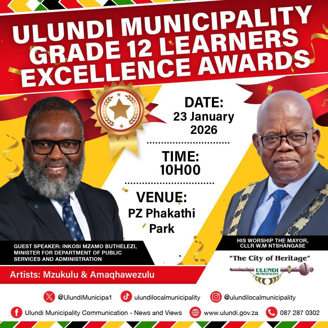 SAFIKA FUTHI LESO SIKHATHI SOKUCHOMA OLWEGWALAGWALA KWABAPHASE UMATIKULETSHENI KA 2025. 

Umasipala wasOndini oholwa iMeya uMnu Wilson Ntshangase uzokwenza umcimbi wokubungaza abenze kahle kumphumela ka Matric ka 2025 ezikoleni zasOndini namaphethelo. <a href="/thedpsa/">DPSA</a>