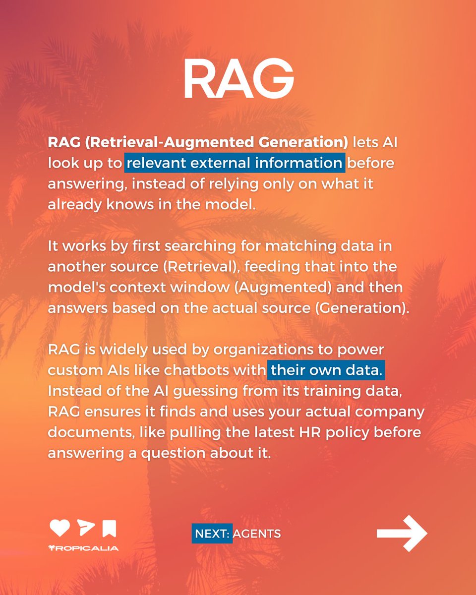 Part 2 - Top 10 AI concepts for beginners.
If you hear words like tokens, embeddings, RAG, agents, and MCP and think "what the f#$% does that mean?", this carousel is for you. I tried to explain 10 AI concepts in the simplest way possible.
Share with a friend, save for later,