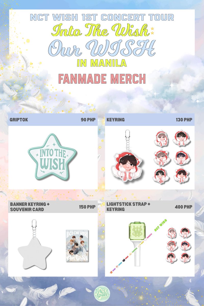 NCTWISHPH's tweet image. 2026 NCT WISH CONCERT TOUR
INTO THE WISH : OUR WISH in MANILA FUNDRAISING MERCHANDISE

We’re so excited to launch our Fundraising Merchandise in support of our fan projects for Into The Wish: Our Wish in Manila! 🇵🇭

Every purchase helps us make this concert unforgettable for NCT…