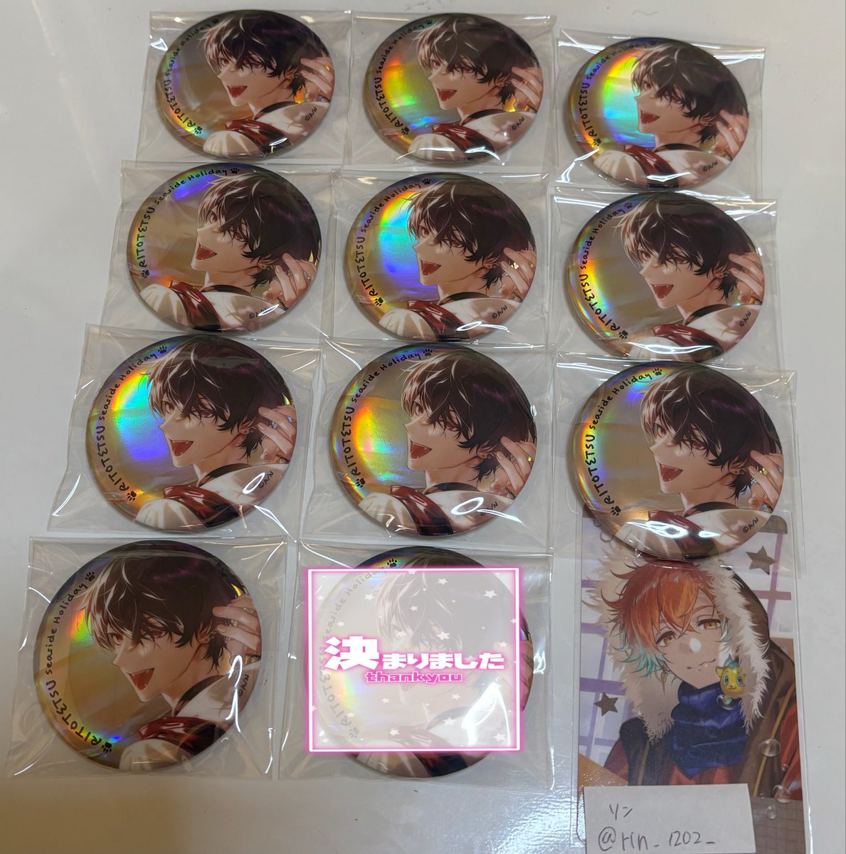 交換】にじさんじ リトテツ RITOTETSU Seaside Holiday 缶バッジ 【譲