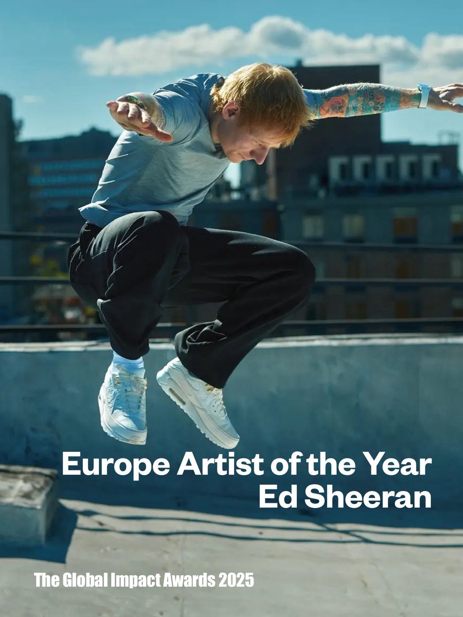 GIA_Awards's tweet photo. 2025 The Global Impact Awards

Regional &amp; Special Categories

🏆 Europe Artist of the Year

Ed Sheeran

#EdSheeran 

#TheGlobalImpactAwards #TheGIA #GIA #GIA_Awards #GIA2025 https://t.co/M7I6z2v6SL
