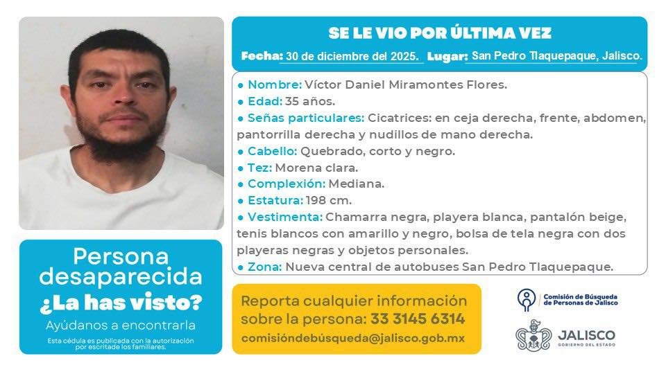 Primera persona reportada como desaparecida, este año, en la Nueva Central Camionera de #Tlaquepaque #Jalisco.