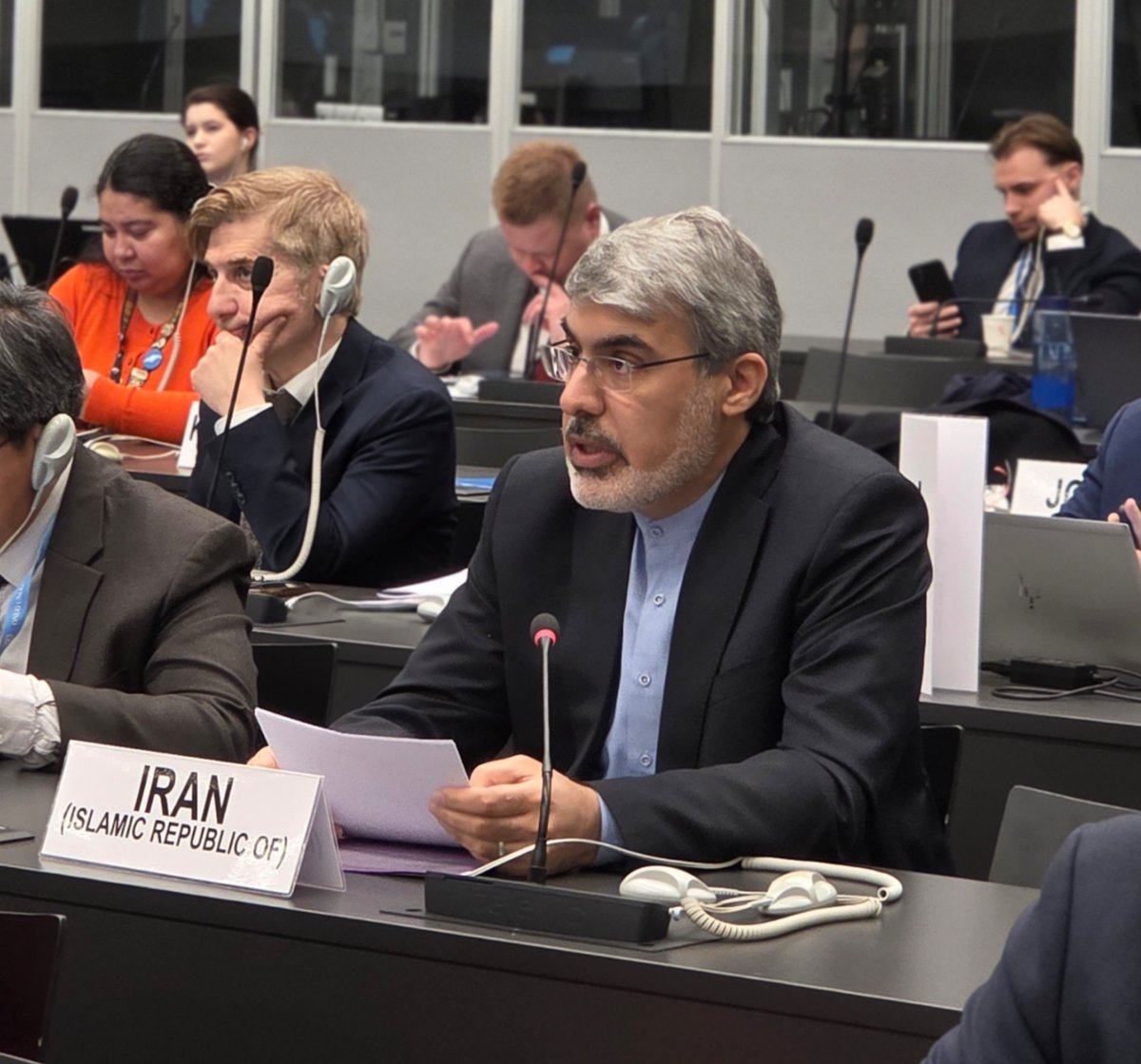 PMIRAN_GENEVA's tweet image. At the UN #ConferenceOnDisarmament (#UNCD), I.R.Iran’s Ambassador to the #UNOG, @AliBahreini5, reaffirmed #Iran’s lawful and inalienable right to peaceful uranium enrichment under the #NPT that will never be renounced.
He strongly condemned the #UnitedStates and #Israeli regime