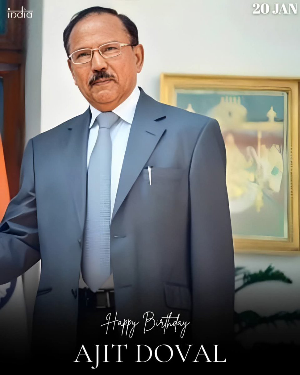 Rahilbhatrbco's tweet photo. Wishing #AjitDoval ji a very happy birthday. Thank you for the long nights, quiet courage, and unwavering resolve that help keep India safe. You may speak little, but your work speaks powerfully for the nation. Wishing you good health, strength #HappyBirthday https://t.co/j3URTU0yJD