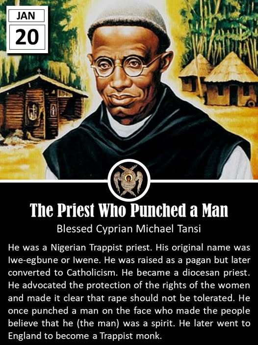 father_rmv's tweet photo. Blessed Cyprian Michael Tansi, born Iwene Tansi in September 1903 in the village of Igboezunu near Aguleri in southeastern Nigeria, grew up in a non-Christian family during the colonial era. At around age seven or nine, he was sent to live with a Christian uncle who ensured he received an education from Irish Catholic missionaries. He was baptized in 1912 or 1913 at about age ten, receiving the name Michael.

From an early age, Tansi showed deep piety and maturity beyond his years. He served as an altar boy and catechist, then worked as a teacher and later as headmaster of St. Joseph's school in Aguleri. Despite the economic security this position offered in that time, he felt called to the priesthood. Against family opposition, he entered St. Paul's Seminary in Igbariam in 1925 at age twenty-two. After completing his studies in philosophy and theology, he was ordained a priest for the Archdiocese of Onitsha on December 19, 1937, by Bishop Charles Heerey.

As a diocesan priest, Father Tansi served in several parishes, including Nnewi, Dunukofia, Akpu/Ajalli, and Aguleri. He was known for his intense zeal in evangelization, profound prayer life, and strict personal asceticism. He spent long hours before the Blessed Sacrament, preached with fervor, and lived simply, often challenging others to take their faith seriously. He once remarked that if one was going to be a Christian at all, one might as well live entirely for God.

In 1950, seeking even greater union with God through contemplative life, Father Tansi joined the Trappist (Cistercian) monks at Mount Saint Bernard Abbey in Leicestershire, England. He took the religious name Cyprian and spent the remaining fourteen years of his life there in the community, working in the refectory and bookbindery while adapting to the rigors of monastic discipline and the cultural shift from Africa to Europe. His iron will and complete trust in divine providence sustained him through difficulties.

Father Cyprian died on January 20, 1964, at age sixty in a Leicester hospital. Reports of favors received through his intercession led to his cause for beatification. The process advanced under the guidance of figures like Cardinal Francis Arinze, who as a child had been baptized by him. On March 22, 1998, Pope John Paul II beatified him during a visit to Onitsha, Nigeria, declaring him Blessed and presenting him as a model of priestly zeal, prayer, and total dedication to God. His feast day is celebrated on January 20.