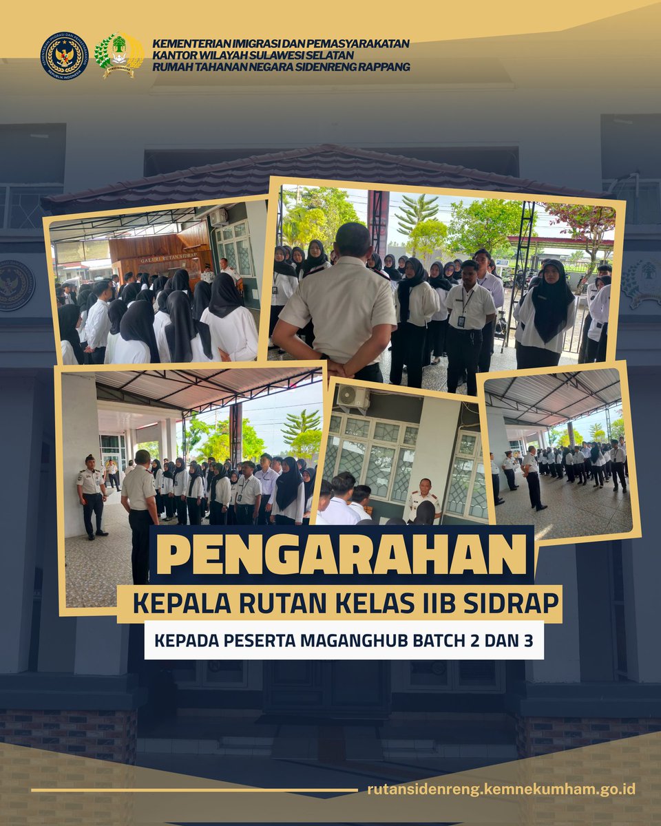 rutan_sidrap's tweet photo. Kepala Rutan Kelas IIB Sidrap memberikan pengarahan bagi peserta magang yang akan menjalani kegiatan di lingkungan rutan. Kegiatan ini menjadi pengarahan langsung pertama yang diberikan Karutan kepada peserta magang sejak menjabat sebagai Kepala Rutan Kelas IIB Sidrap. https://t.co/y7zAEYIOte