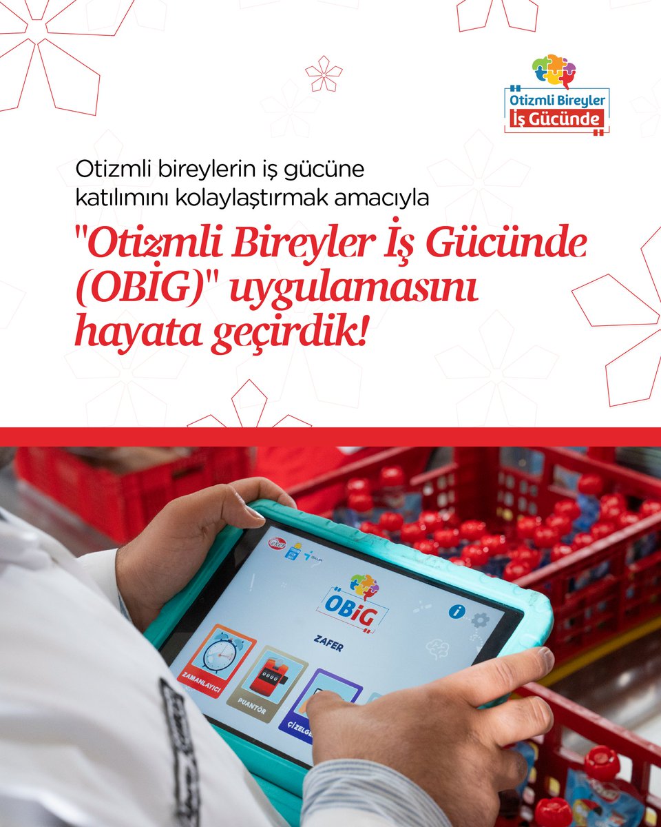 Otizmli bireylerin iş gücüne katılımını kolaylaştıran "OBİG" uygulamamızla tanışın!

Zamanlayıcı, puantör ve yapılacaklar listesiyle iş hayatına adım atmak artık daha kolay.

Türkçe, Fransızca ve İngilizce dil desteğiyle. #AppStore ve #GooglePlayStore’dan indirin!