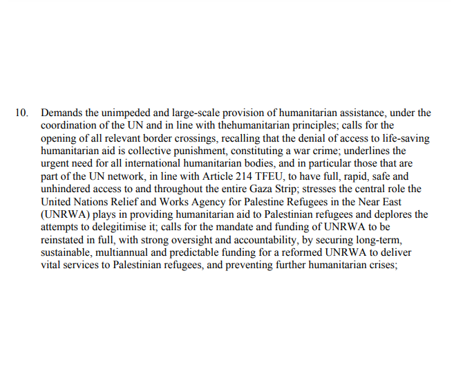 Last year, UNSG <a href="/antonioguterres/">António Guterres</a> called for solidarity with <a href="/UNRWA/">UNRWA</a> through political support and predictable funding.

We welcome <a href="/Europarl_EN/">European Parliament</a> adoption of <a href="/lpajin/">Leire Pajín</a>’s report on humanitarian aid, reaffirming <a href="/UNRWA/">UNRWA</a>’s role, mandate, and calling for sustainable, predictable funding.