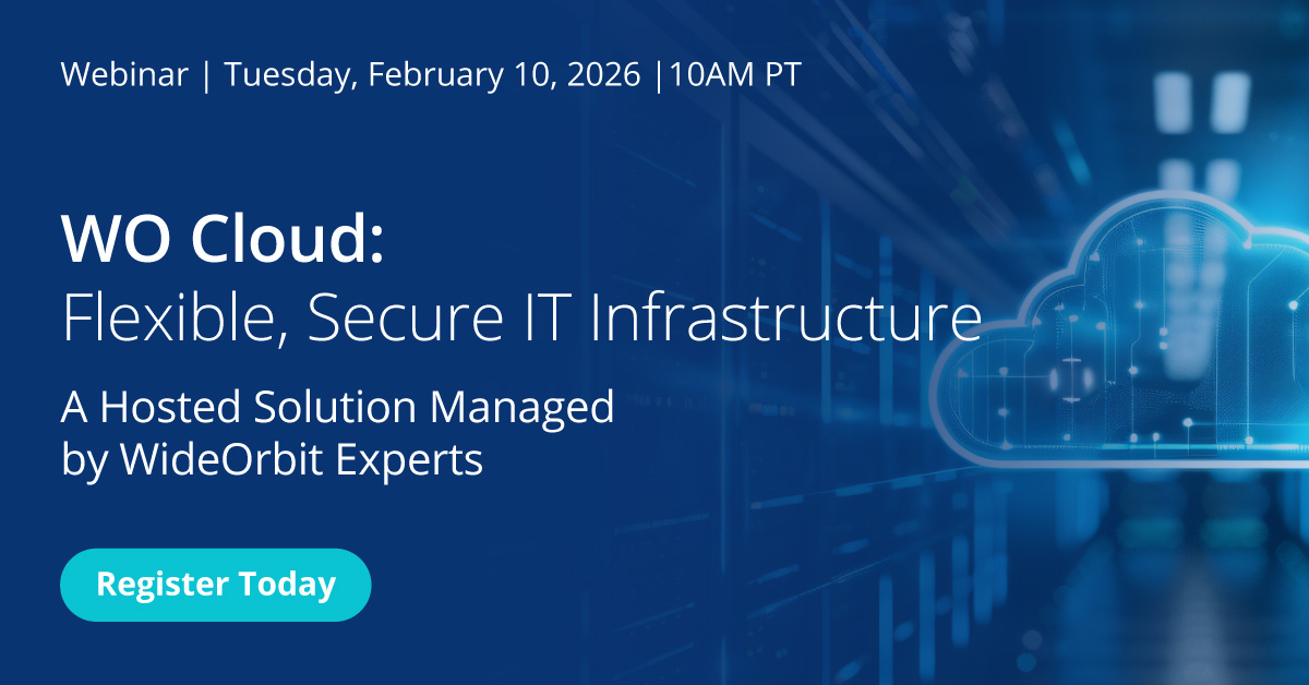 Join us for this webinar to discover how WO Cloud offers a fully hosted solution that provides a secure, flexible environment, optimized for your WideOrbit software, helping you eliminate the challenges of maintaining it yourself. Register now! wideorbit.com/webinars/wo-cl…