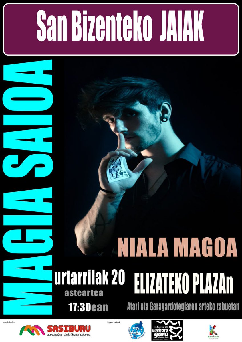 📣📣 Adi, familiok! GAUR!!!
#SanbikoJaietan proposamen bikaina dakarkigu <a href="/SasiburuBaraka/">Sasiburu Barakaldo</a> -k
👉 #Magia saioa, #Niala magoa
📅 Urtarrilak 20
⏰17:30h 
📌 Elizateko plazan (Sanbi)
Animatu!!!
#FamiliakEuskaraz, #JaietanEuskaraz, #BarakaldoEuskaraz