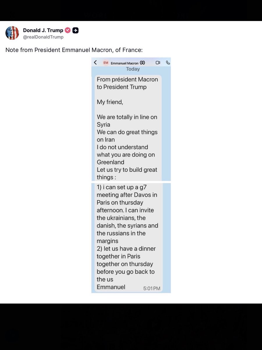 JohnOBrennan2's tweet photo. Trump has published private messages from Mark Rutte and Emmanuel Macron. 

Putting aside how shameful that is, why on earth are these people STILL treating him with kid gloves when he is constantly humiliating them? https://t.co/9zp4zUYPmu