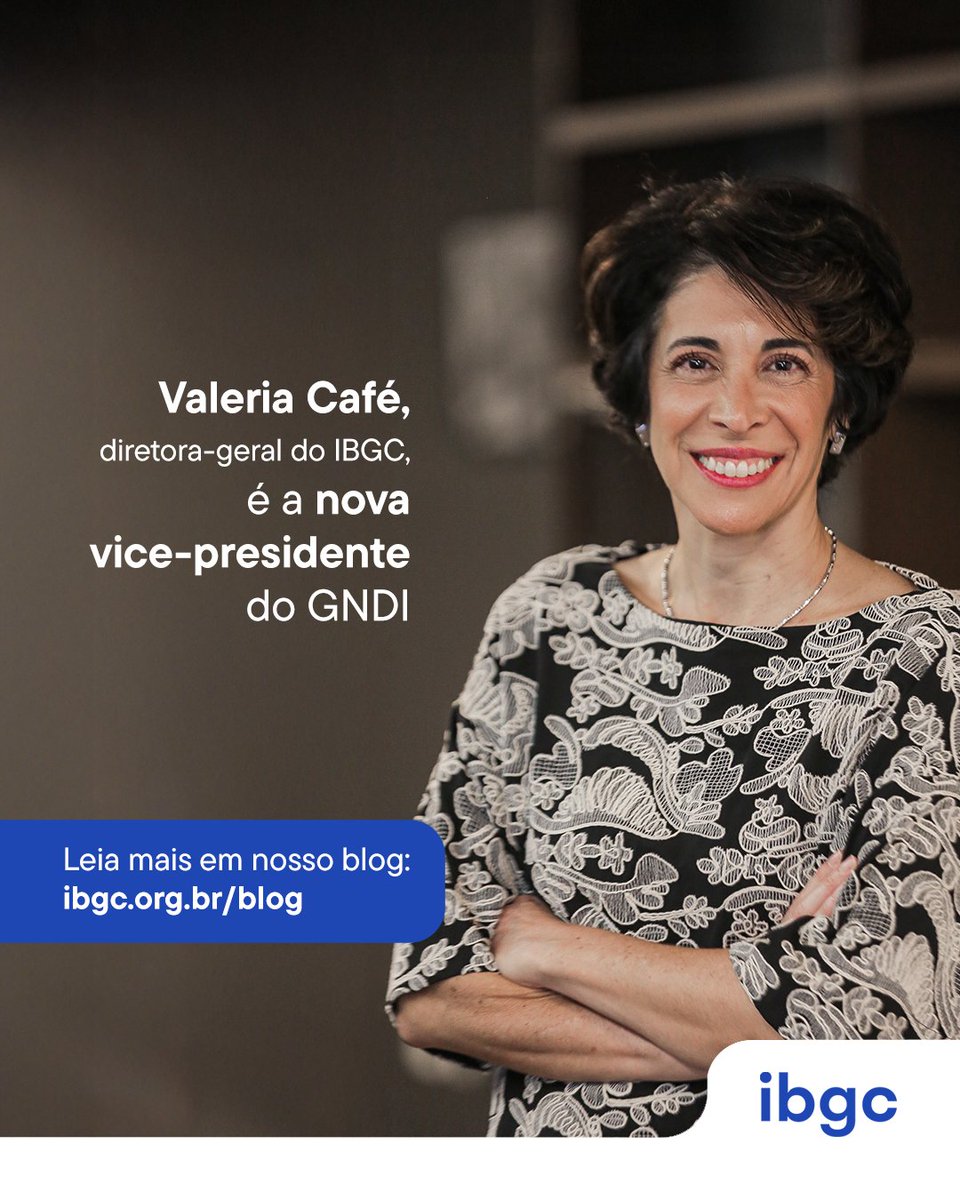 É com orgulho que anunciamos que a nossa diretora-geral, Valeria Café,, foi eleita vice-presidente do Global Network of Director Institutes (GNDI) e também assumirá a posição de chair do Membership Committee da organização.
Confira: ibgc.org.br/blog/valeria-v…
