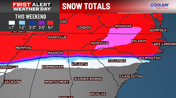 Ella__Dorsey's tweet image. SNOW VS ICE: At this point it looks like the mountains of North Georgia, Tennessee, the Carolinas could see significant snow (6+") this weekend.

Meanwhile, the deep south, including Metro Atlanta, is likely to see significant ice.