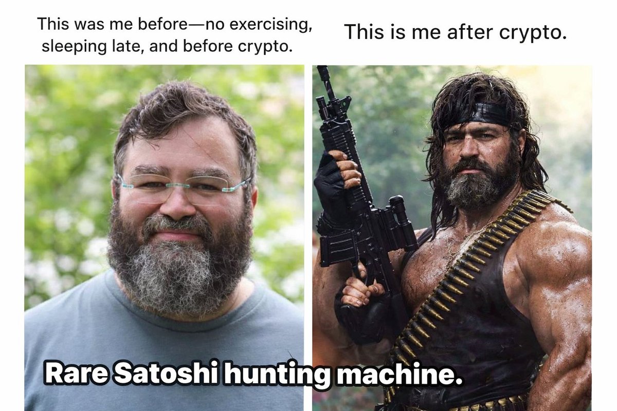 This was me before crypto: • Exercised sometimes • Slept like a normal  human • Trusted weekends • Thought volatility was a personality trait This  is me after crypto: • Sleeps in